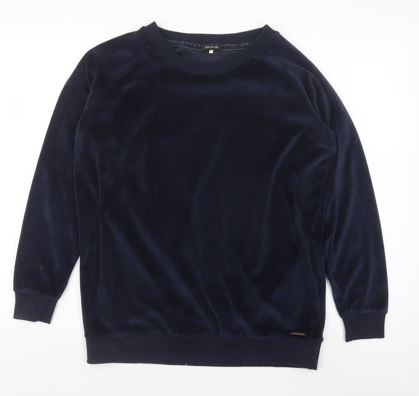 River Island Womens Blue Polyester Pullover Sweatshirt Size S Pullover