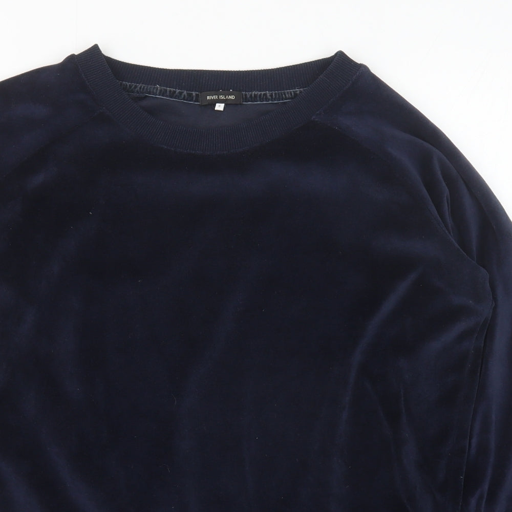 River Island Womens Blue Polyester Pullover Sweatshirt Size S Pullover