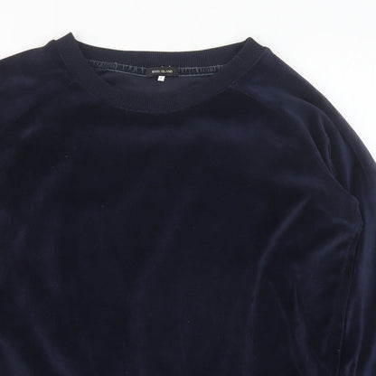 River Island Womens Blue Polyester Pullover Sweatshirt Size S Pullover