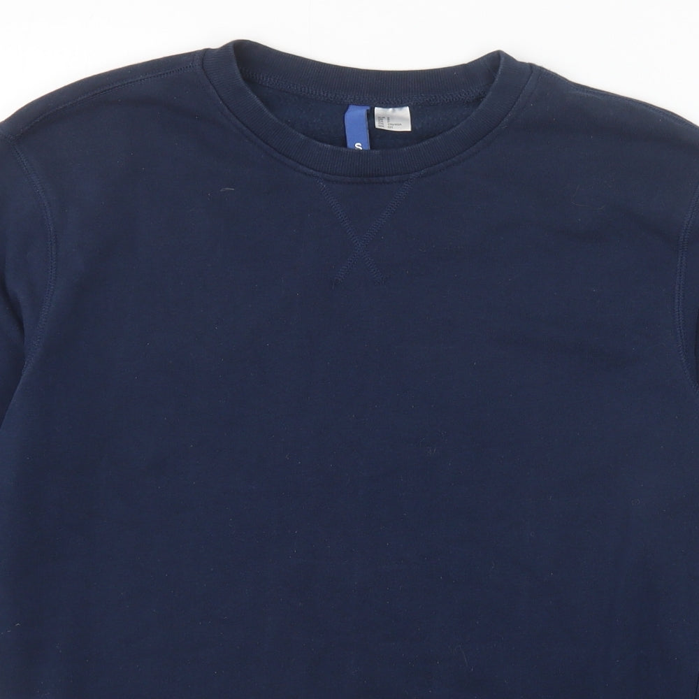 H&M Womens Blue Cotton Pullover Sweatshirt Size S Pullover