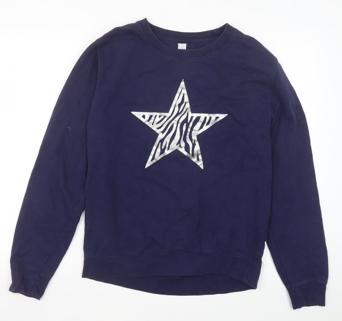 Preworn Womens Blue Cotton Pullover Sweatshirt Size S Pullover - Zebra print Star