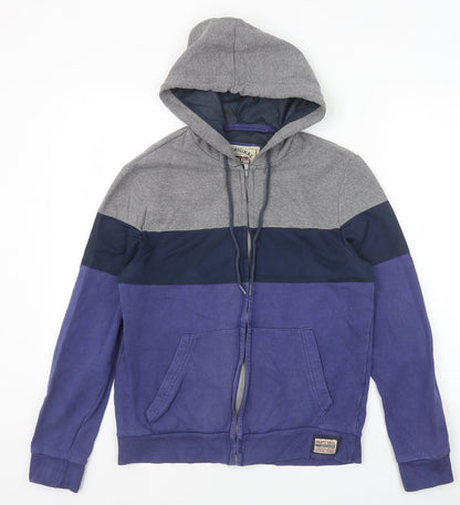 Brave Soul Womens Purple Cotton Full Zip Hoodie Size S Zip - Colourblock