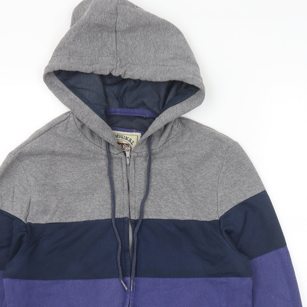 Brave Soul Womens Purple Cotton Full Zip Hoodie Size S Zip - Colourblock