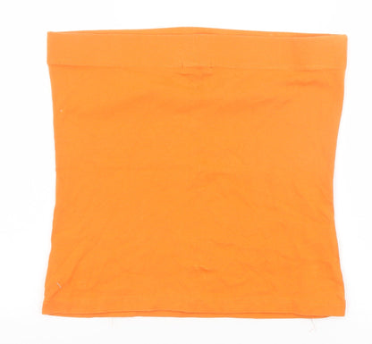 Papaya Womens Orange 100% Cotton Basic Tank Size 16 Off the Shoulder