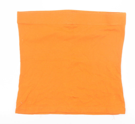 Papaya Womens Orange 100% Cotton Basic Tank Size 16 Off the Shoulder