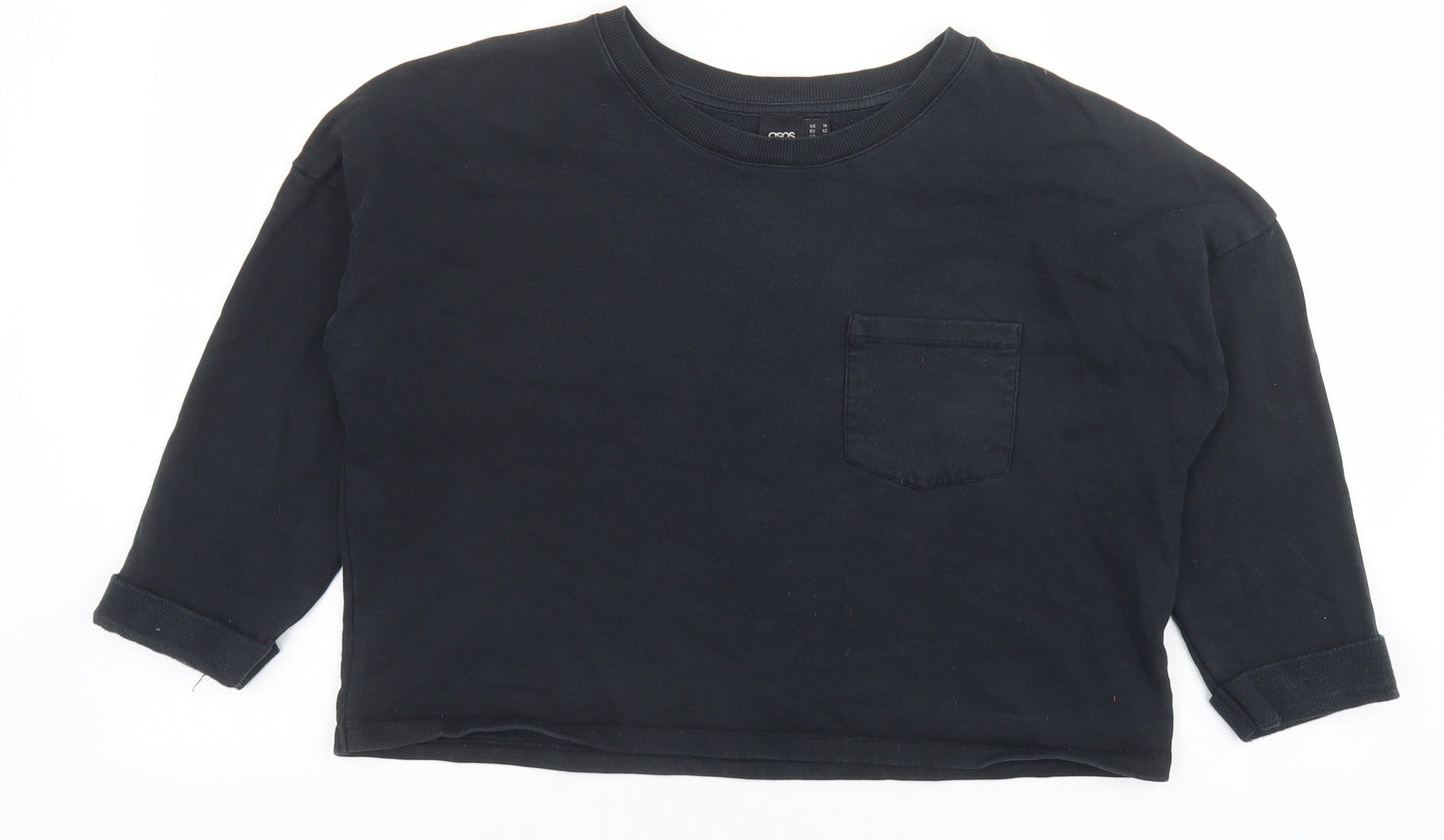Womens UK Size 14 ASOS Black Pullover Sweatshirt