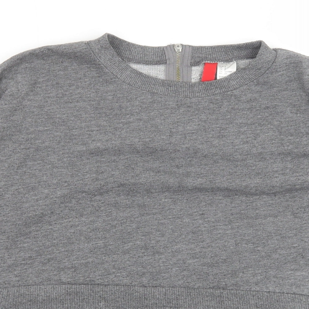 Divided Womens Grey Cotton Pullover Sweatshirt Size S Zip