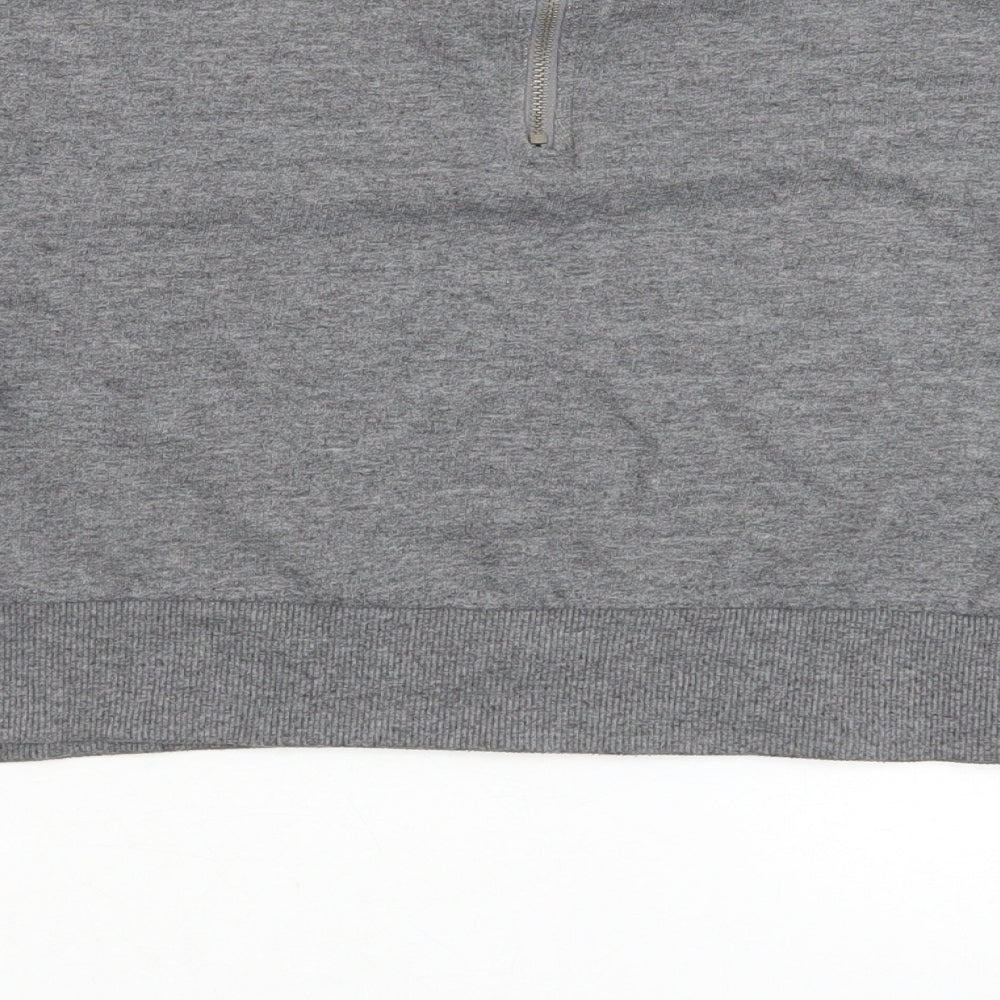 Divided Womens Grey Cotton Pullover Sweatshirt Size S Zip