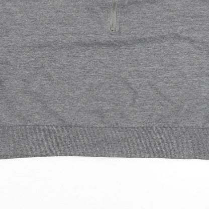 Divided Womens Grey Cotton Pullover Sweatshirt Size S Zip