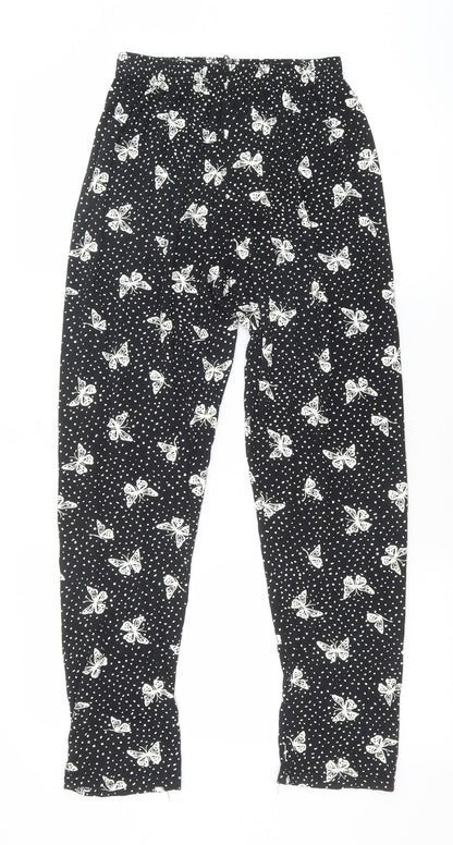 Preworn Womens Black Geometric Polyester Jogger Leggings Size M - Butterfly Print