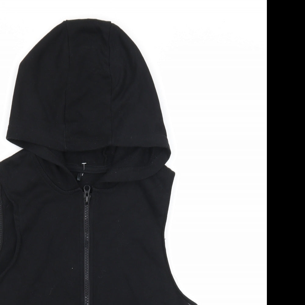 George Boys Black Cotton Full Zip Hoodie Size 9-10 Years Zip