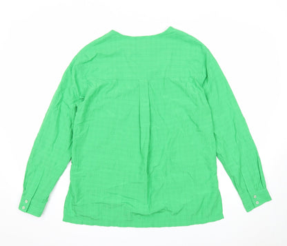 Womens UK Size 8 Marks and Spencer Green Basic Button-Up