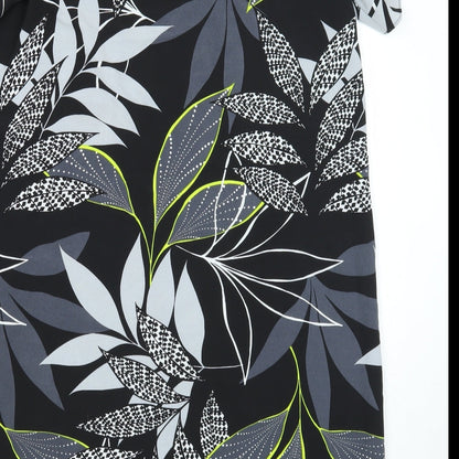 George Womens Black Floral Viscose A-Line Size 14 Boat Neck Pullover