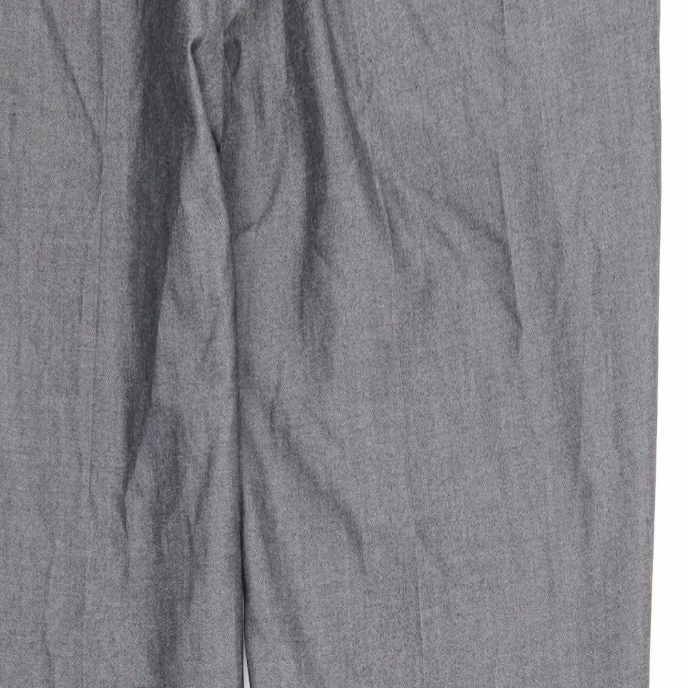 Preworn Mens Grey Polyester Dress Pants Trousers Size 36 in Regular Zip