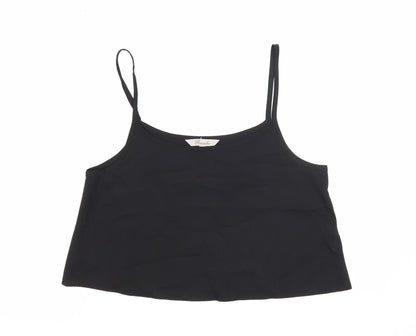 Womens UK Size 8 Peacocks Black Cropped Tank