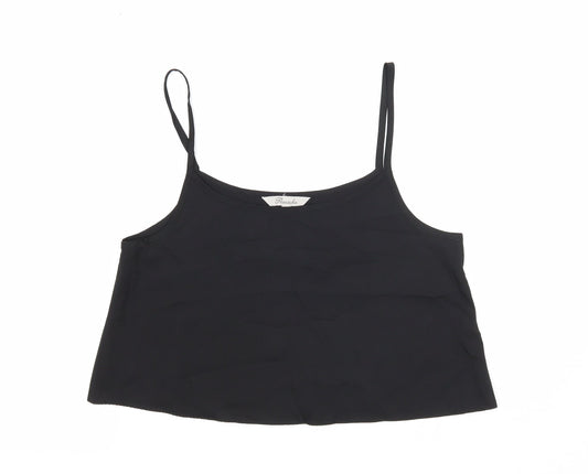 Womens UK Size 8 Peacocks Black Cropped Tank