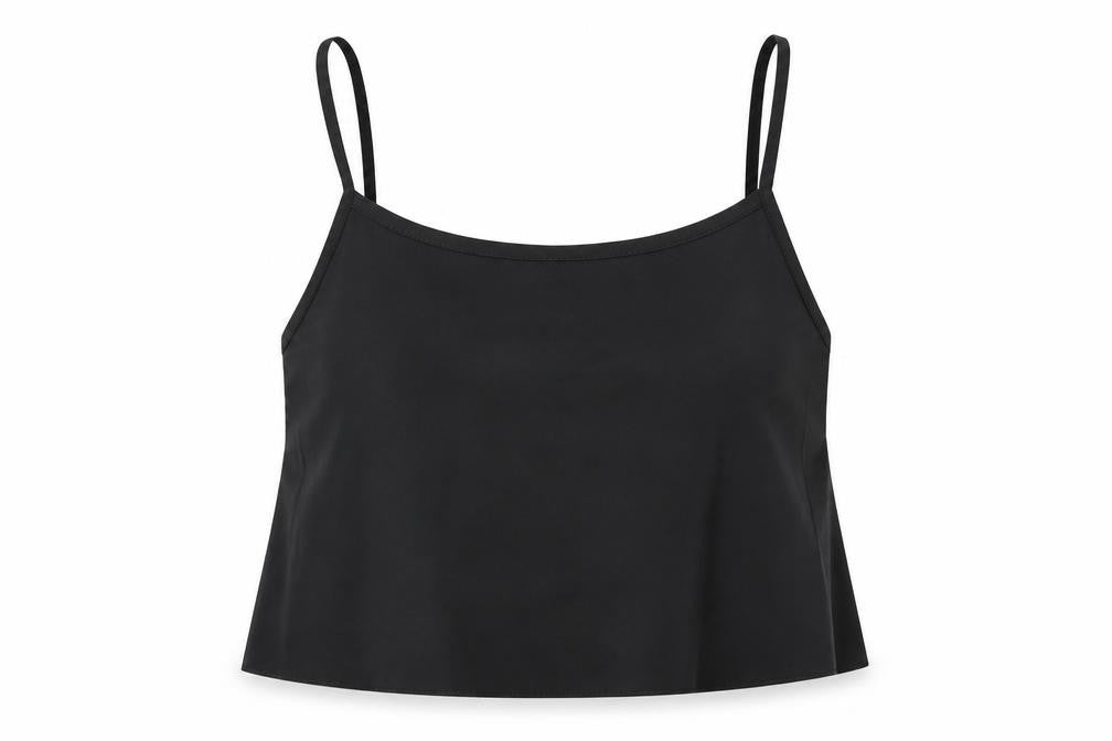 Womens UK Size 8 Peacocks Black Cropped Tank
