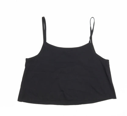 Womens UK Size 8 Peacocks Black Cropped Tank