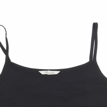 Womens UK Size 8 Peacocks Black Cropped Tank