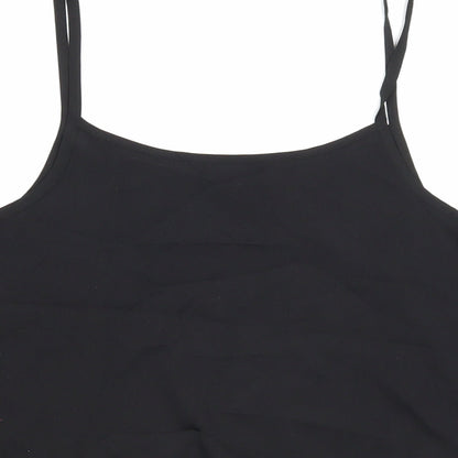 Womens UK Size 8 Peacocks Black Cropped Tank