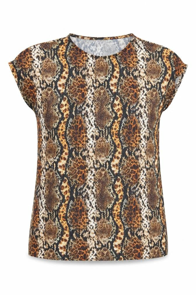 Womens UK Size 10 Papaya Multicoloured Basic T-Shirt