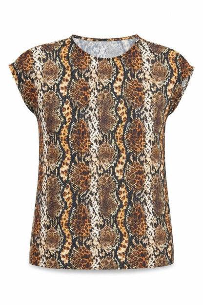 Womens UK Size 10 Papaya Multicoloured Basic T-Shirt
