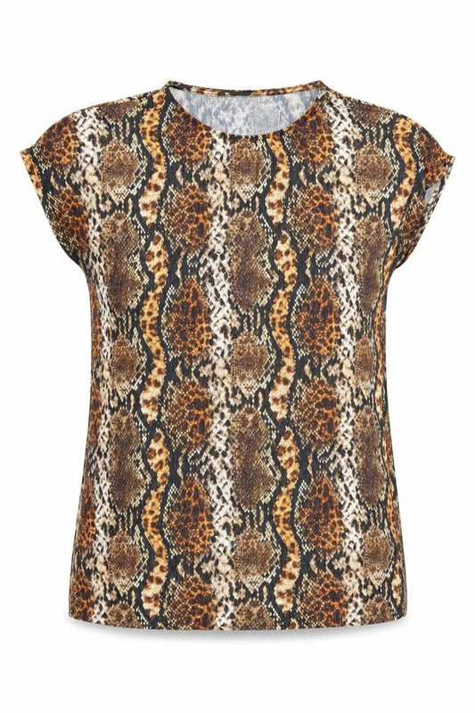 Womens UK Size 10 Papaya Multicoloured Basic T-Shirt
