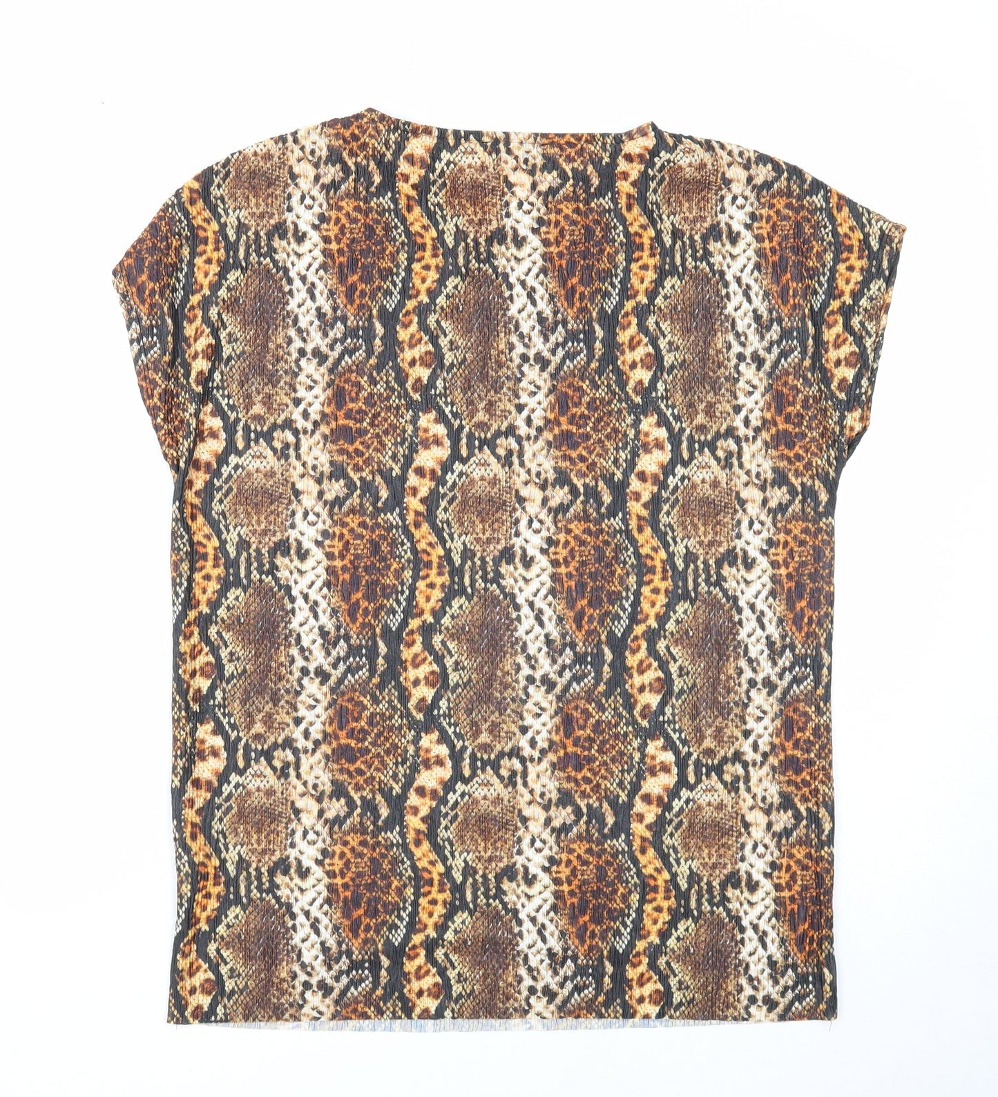 Papaya Womens Multicoloured Geometric Polyester Basic T-Shirt Size 10 Round Neck