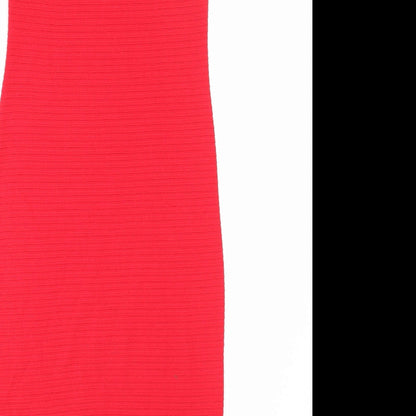 Therapy Womens Red Acrylic Bodycon Size 8 Off the Shoulder Pullover