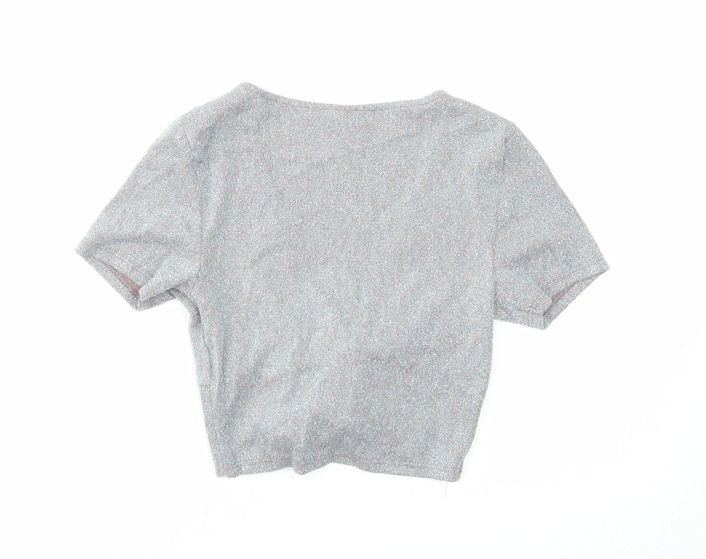 Womens UK Size 6 Topshop Silver Cropped Tank
