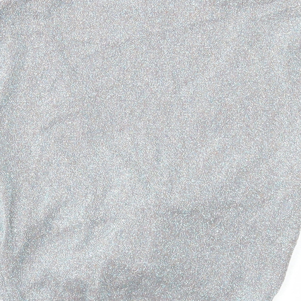Womens UK Size 6 Topshop Silver Cropped Tank