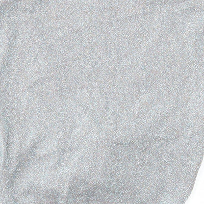 Womens UK Size 6 Topshop Silver Cropped Tank