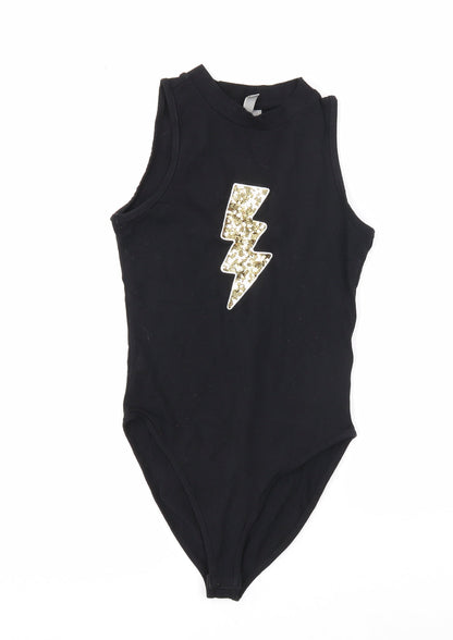 Womens UK Size 8 ASOS One-Piece Black Bodysuit