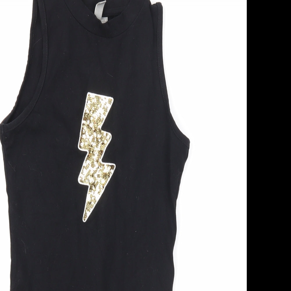 Womens UK Size 8 ASOS One-Piece Black Bodysuit