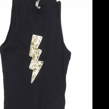 Womens UK Size 8 ASOS One-Piece Black Bodysuit