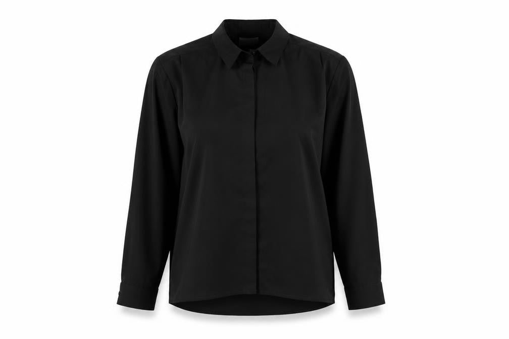 Womens UK Size 12 Butterfly Black Basic Button-Up