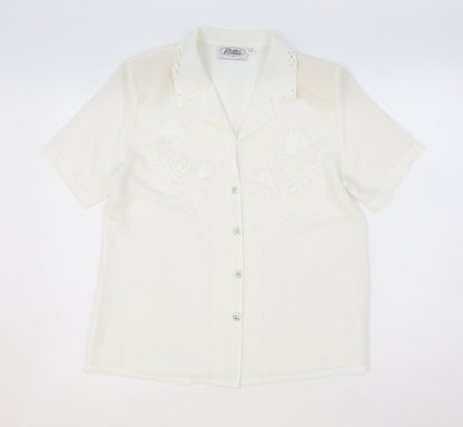 Womens UK Size 12 Clothes Contact Ivory Basic Button-Up