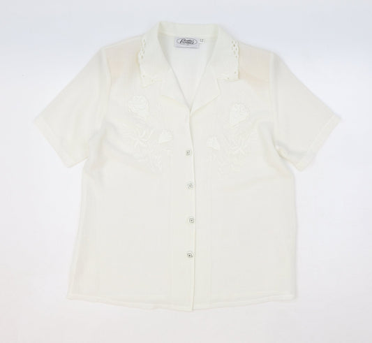 Womens UK Size 12 Clothes Contact Ivory Basic Button-Up
