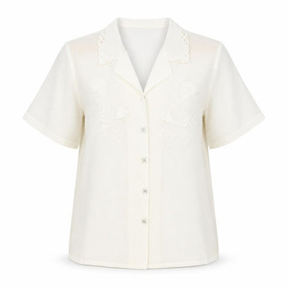 Womens UK Size 12 Clothes Contact Ivory Basic Button-Up