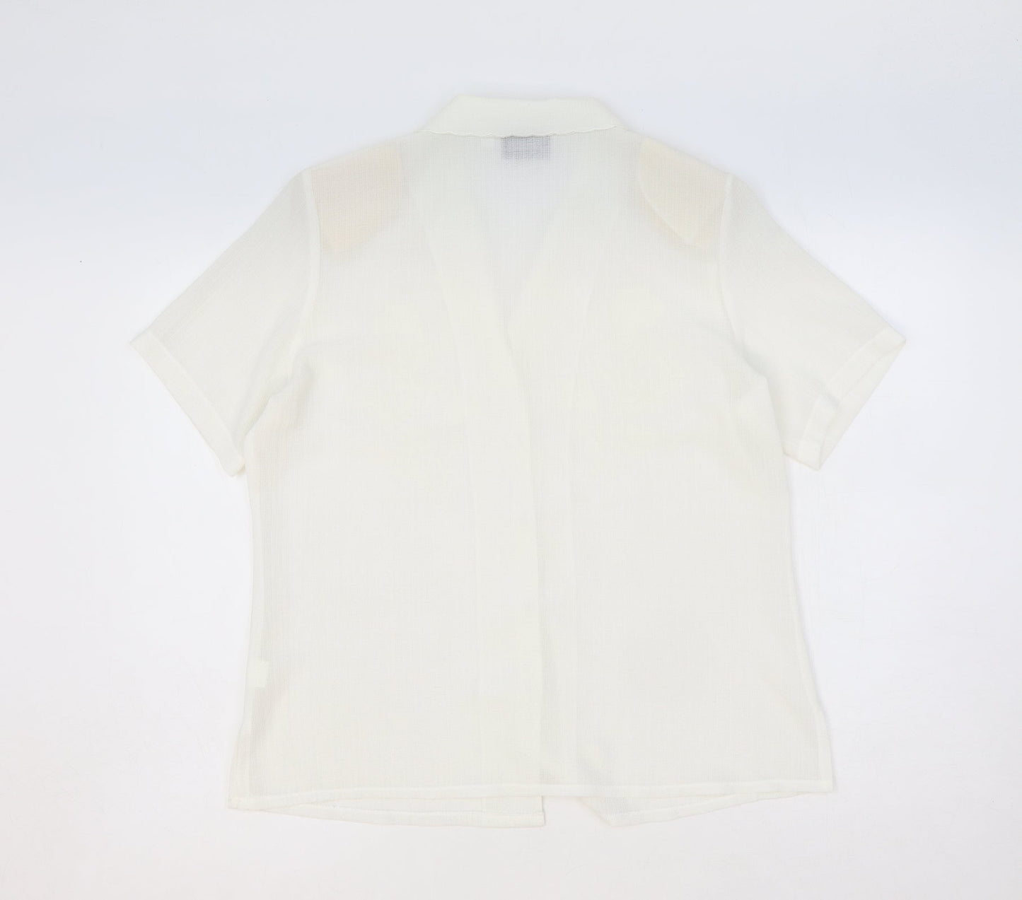 Womens UK Size 12 Clothes Contact Ivory Basic Button-Up