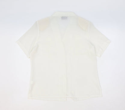 Womens UK Size 12 Clothes Contact Ivory Basic Button-Up