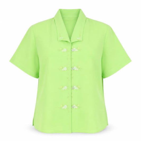 Womens UK Size 14 Hamells Green Basic Button-Up
