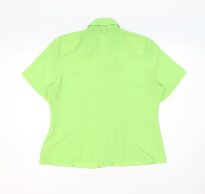 Womens UK Size 14 Hamells Green Basic Button-Up