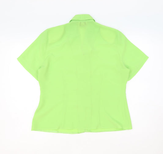 Womens UK Size 14 Hamells Green Basic Button-Up