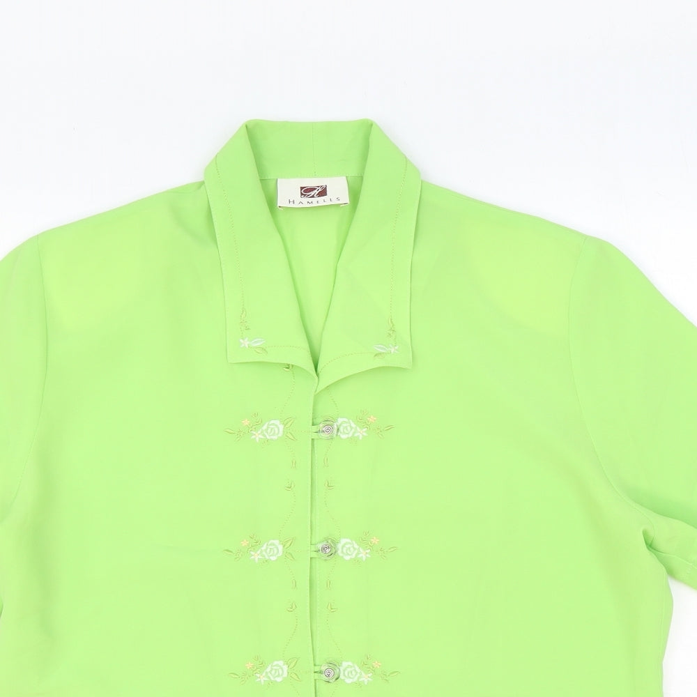 Womens UK Size 14 Hamells Green Basic Button-Up