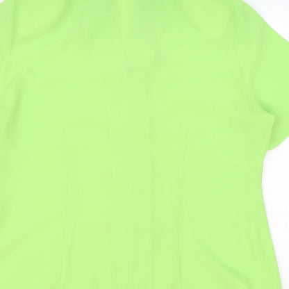 Womens UK Size 14 Hamells Green Basic Button-Up