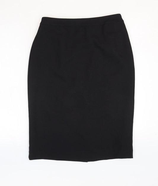 Damart Womens Black Polyester A-Line Skirt Size 12 Zip