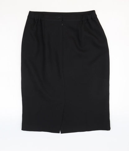 Damart Womens Black Polyester A-Line Skirt Size 12 Zip