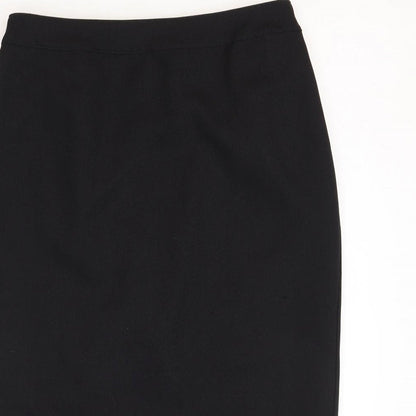 Damart Womens Black Polyester A-Line Skirt Size 12 Zip