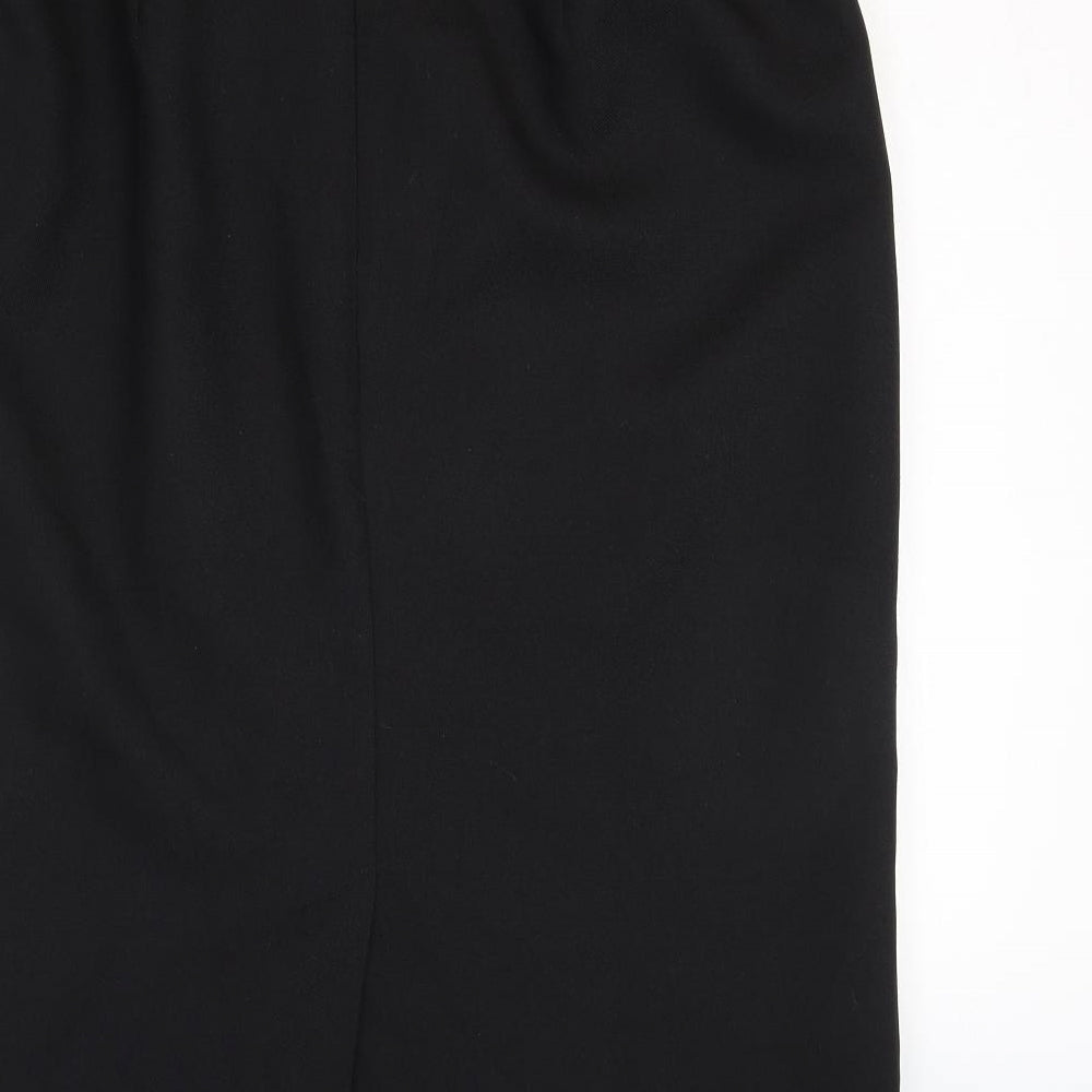 Damart Womens Black Polyester A-Line Skirt Size 12 Zip